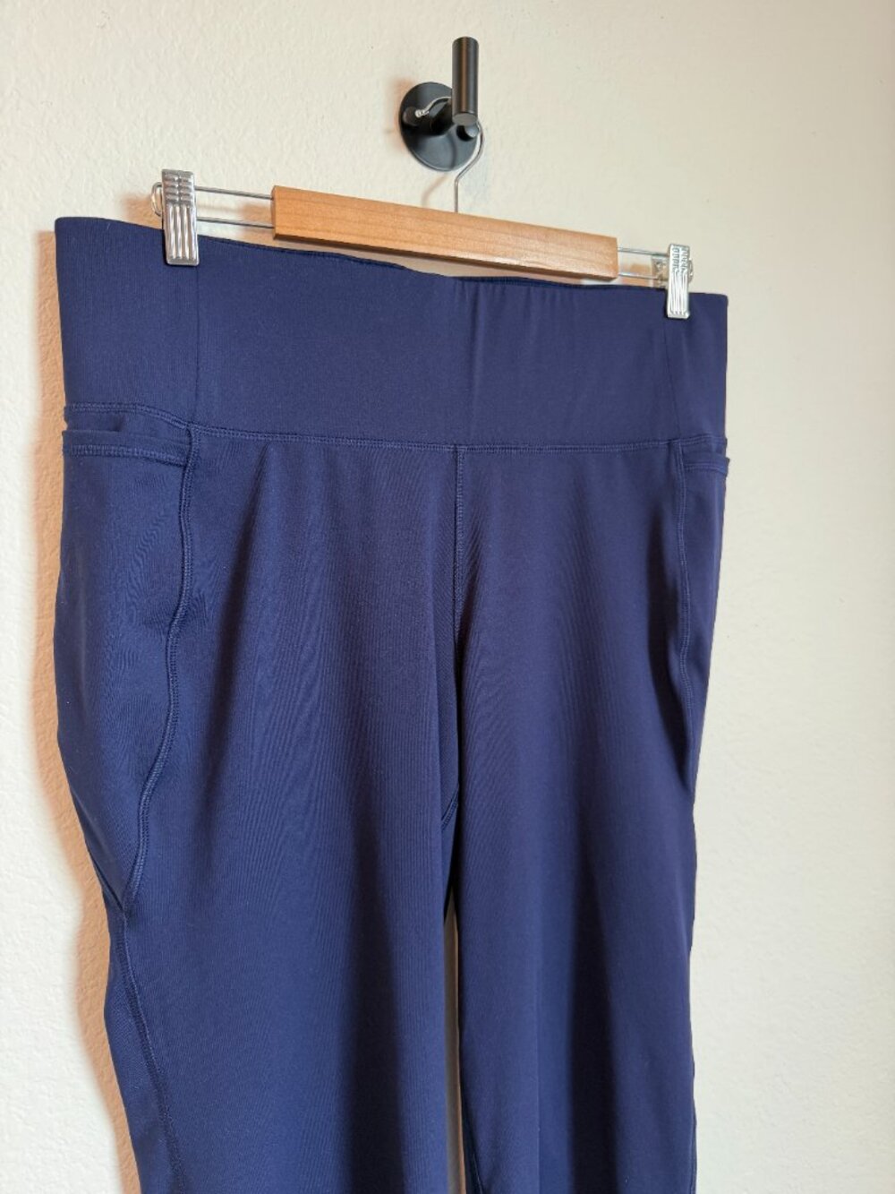Livi Lane Bryant High Rise Wicking Capri Flare Legging in Pantone Maritime Blue - Picture 3 of 7